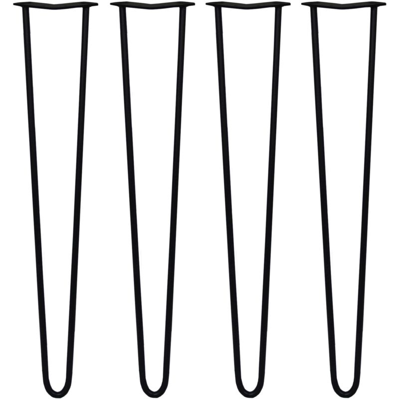 4 x Hairpin Leg - 28 - Black - 2 Prong - 12m