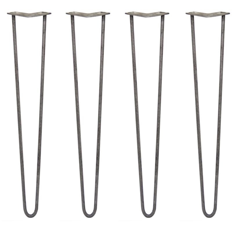 4 x Hairpin Leg - 28 - Unfinished - 2 Prong - 12m