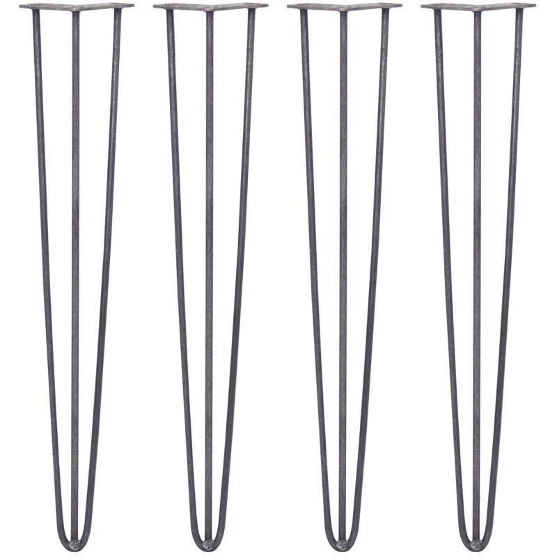 4 x Hairpin Leg - 28 - Unfinished - 3 Prong - 10m