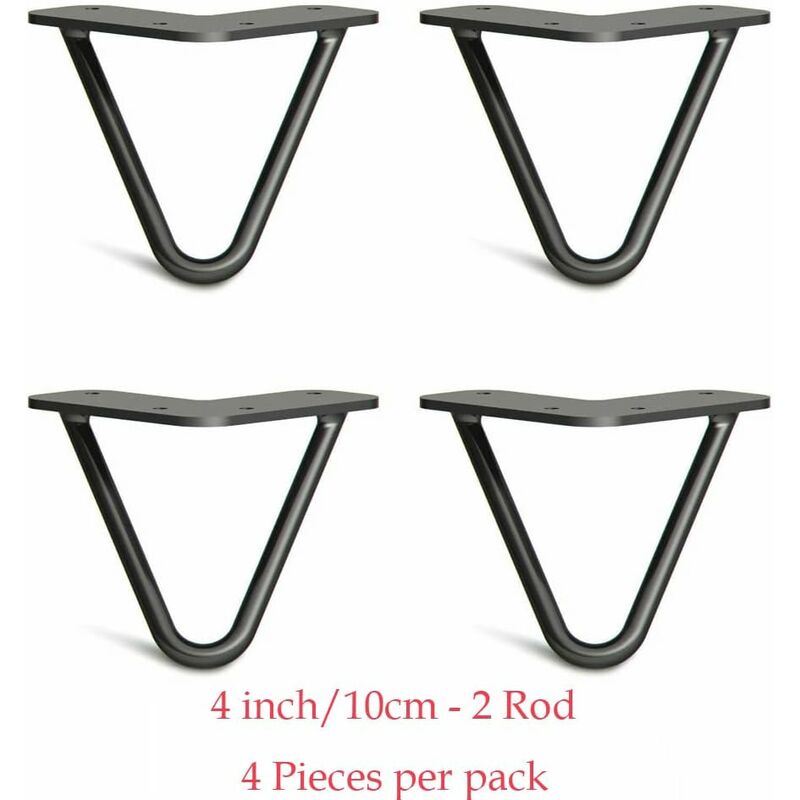 Dayplus - 4 x Hairpin Table Legs Hair Pin Legs Set Metal Steel Legs Mid Century Modern Style for Furniture Bench Desk diy Project with free Feet