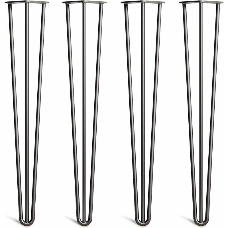 Briefness - 4 x Heavy Duty Hairpin Table Legs �c Superior Double Steel Welding with Free Screws, Build Guide & Protector Feet Worth ��8 �c 12mm Steel