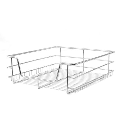 4 x KuKoo Teleskopschublade 60cm Ausziehbare Küchenschublade Schrankauszug Ablage Küchen Regal Korbauszug Schlafzimmerschublade für 600mm Breite Schränke Küchenorganisation Aufbewahrung Ordnungssystem - Silber