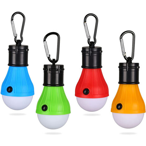 4 x Lanterna da Campeggio A LED Lampada da Campeggio, Luce Portatile per Tenda Luce di Emergenza Impermeabile per Il Campeggio per Escursionismo, Trekking, Alpinismo, Camping - Multicolore