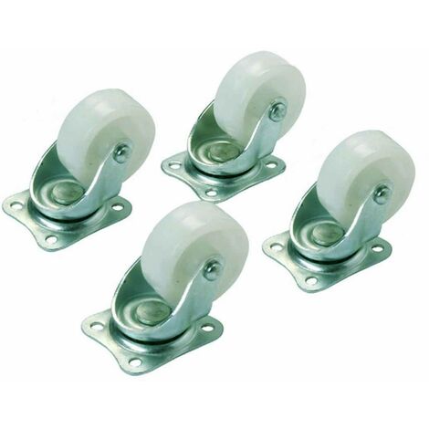 4 x Lenkrolle Nylon 40 mm weiß