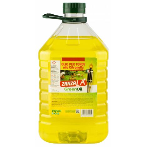 4 x OLIO P/LAMPADA E TORCIA ALLA CITRONELLA 5 L