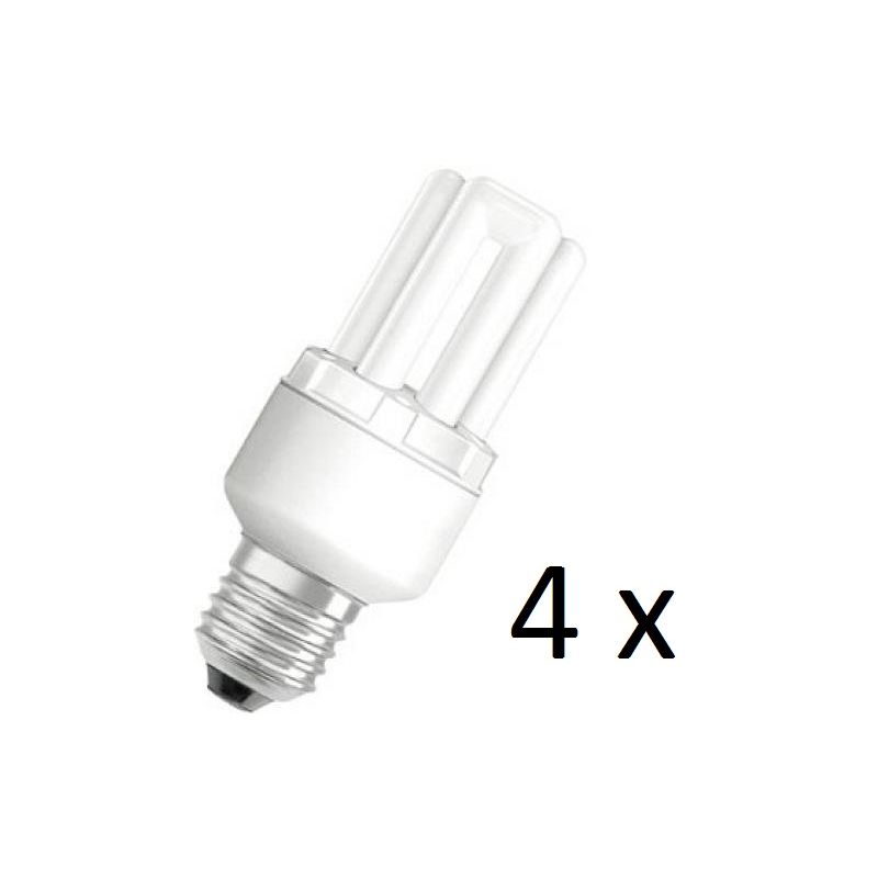 4 x Dulux Star Superstar 8W/825 220-240V E27 Stick Lamp Light Bulb - Osram