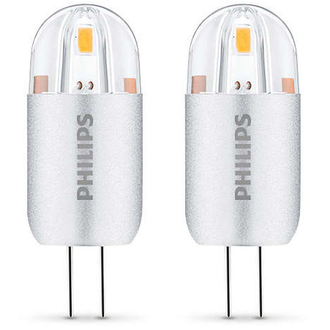 4 x Philips LED 1.2W 120lm 12v Warm White 2700K 10W G4 Capsule Light Bulb A+