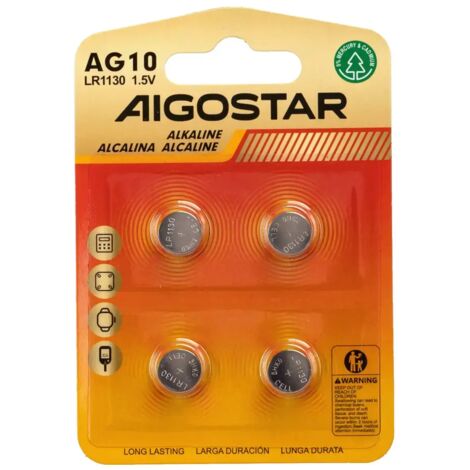 4 x pila batteria a bottone orologio lr54 ag10 189-190 lr1130 1,55v