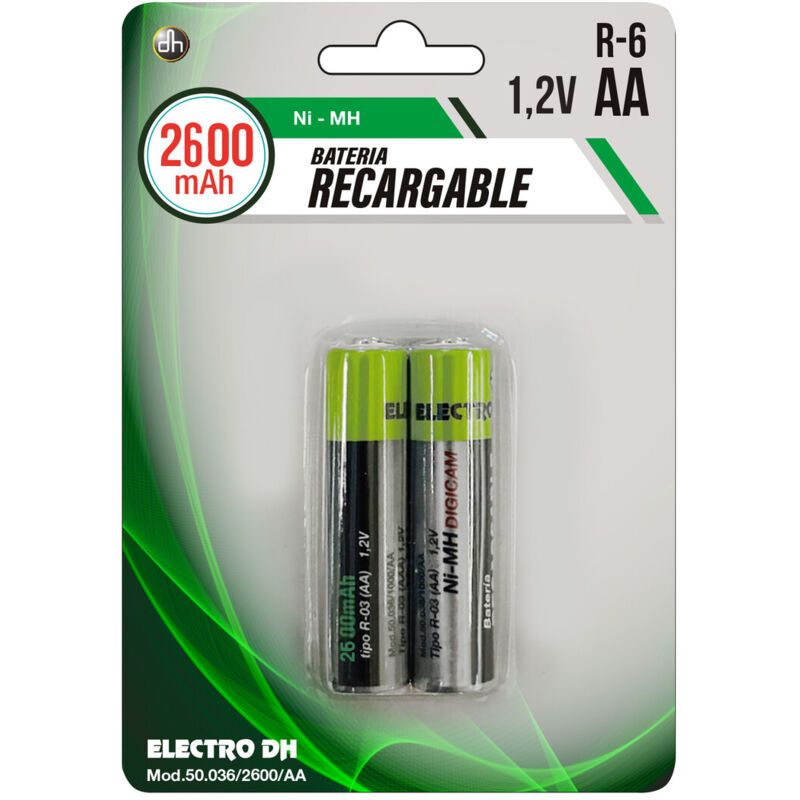 

2 uds. pilas recargables HR06-AA 2600 mAh ( 50.036/2600/AA) (Blíster) - Electro Dh