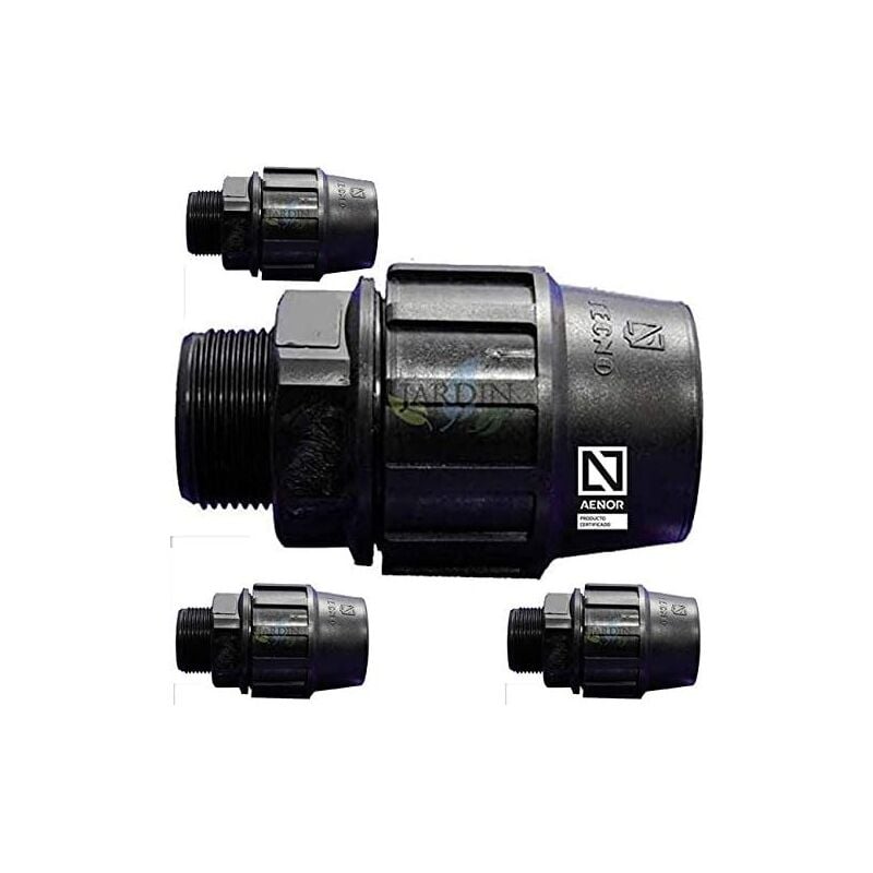 Lot de 4 Raccord de Plomberie MDPE pour Tuyaux d'Eau, Adaptateur 90mm x 3'' BSP Mâle, pour Tuyau MDPE en Plastique