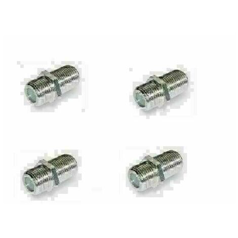 4 x RACCORD F A VISSER FEMELLE / FEMELLE TV TNT SATELLITE CABLE HD ME