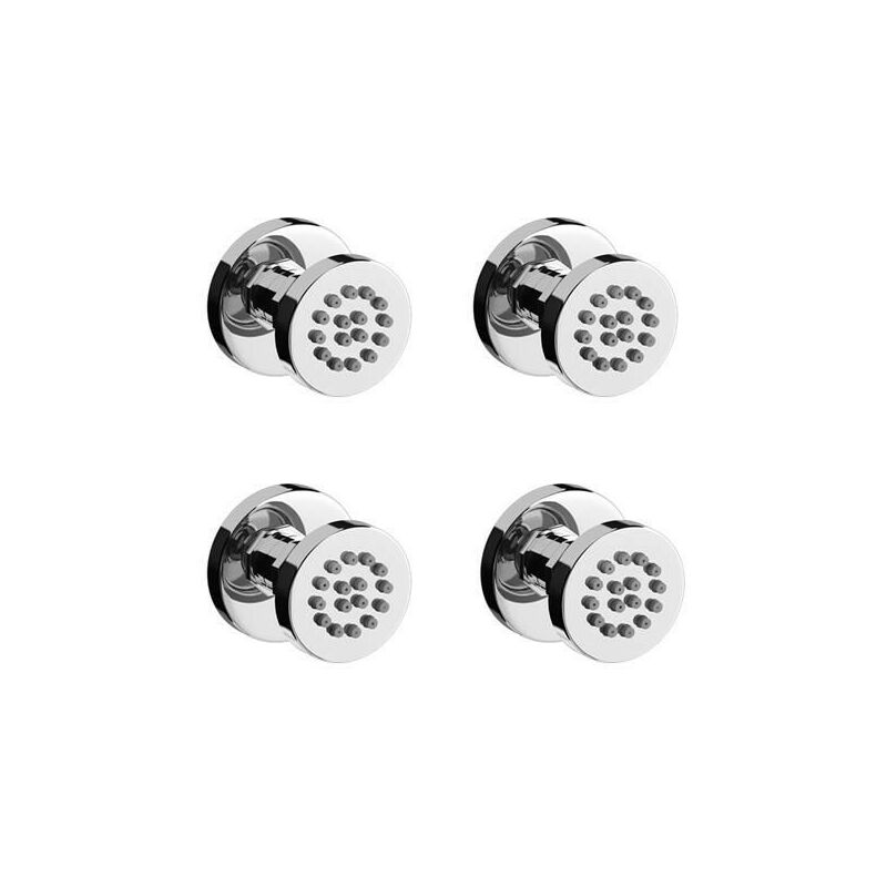 4 x Round Shower Massage Body Jet Sprayers in Chrome