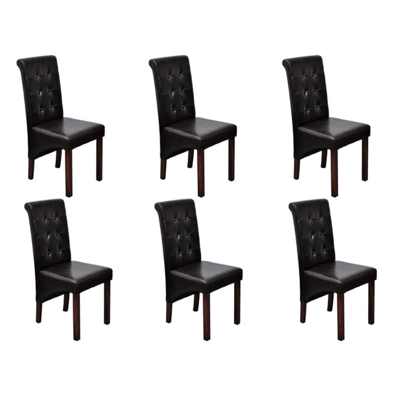 

vidaXL Sillas de Comedor Cuero Sintético 6 Unidades Marrón - Marrón