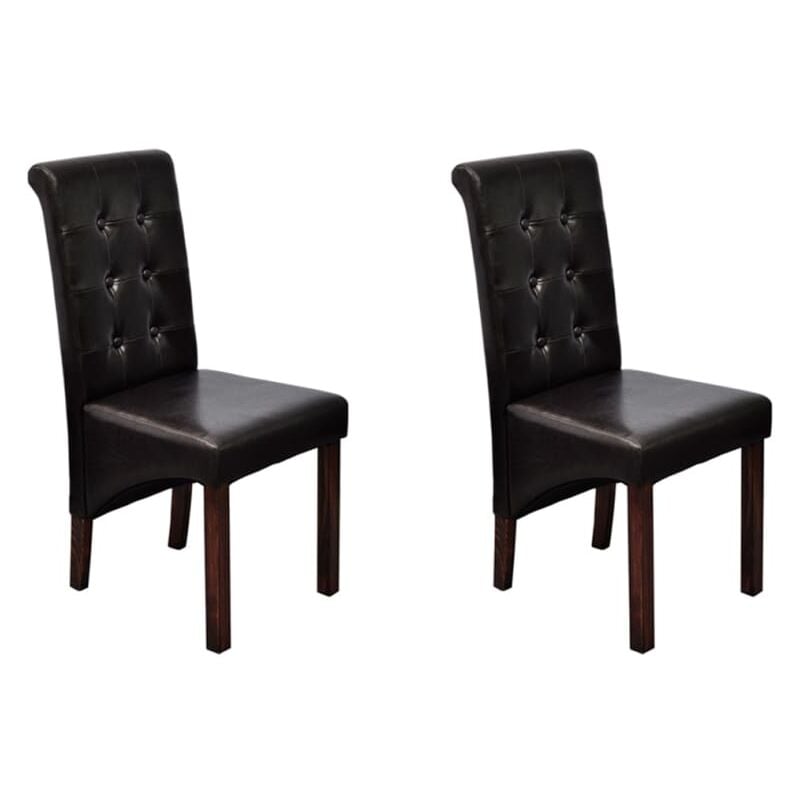 

vidaXL Sillas de Comedor Cuero Sintético 2 Unidades Marrón - Marrón