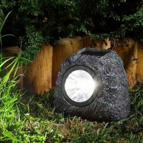 4 x Smart Garden Solar Granite Rock Spot Lights Super Bright 5L Stone Effect