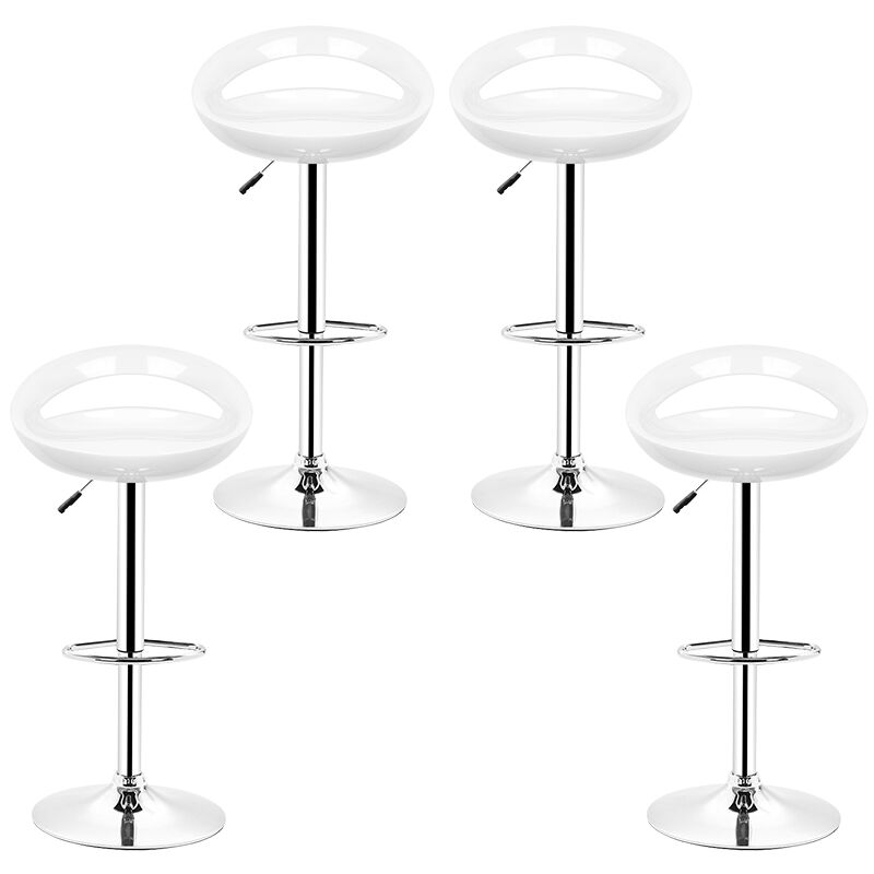 

4 x Taburetes de Bar ABS, Silla de Bar Reposapiés Giratorio de 360°,Ajustable en Altura|Blanco|