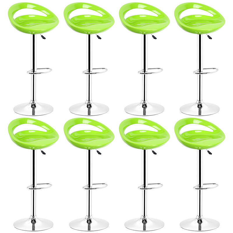 

6 x Taburetes de Bar ABS, Silla de Bar Reposapiés Giratorio de 360°,Ajustable en Altura|Verde|