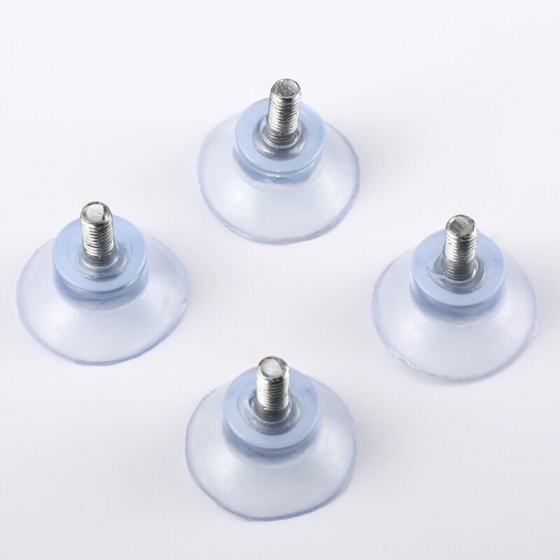 4 x ventouses Ø 32 mm avec filetage 6mm avec écrous transparent