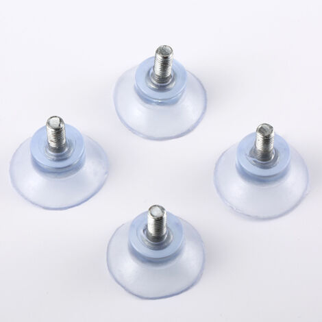 4 x ventouses Ø 32 mm avec filetage 6mm avec écrous transparent
