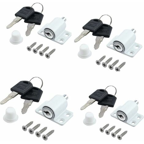 4 x Verrous de Porte Patio Coulissants Blancs Fixés Serrure de Sécurité de Fenêtre à Boulon pour la Sécurité des Enfants pour la Maison, l'École, la Crèche, etc.