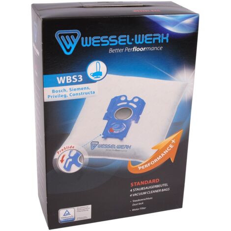 4 x WBS3 = Swirl S71 Staubsaugerbeutel für Bosch Siemens Privileg Constructa