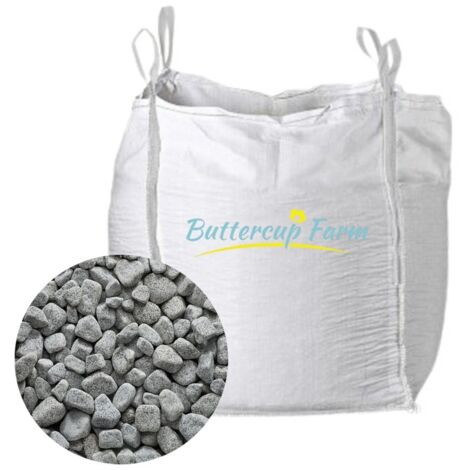 40-100mm Silver/Grey Round & Oval Cobbles - Premium Aggregate Bulk Bag - 850 kilos