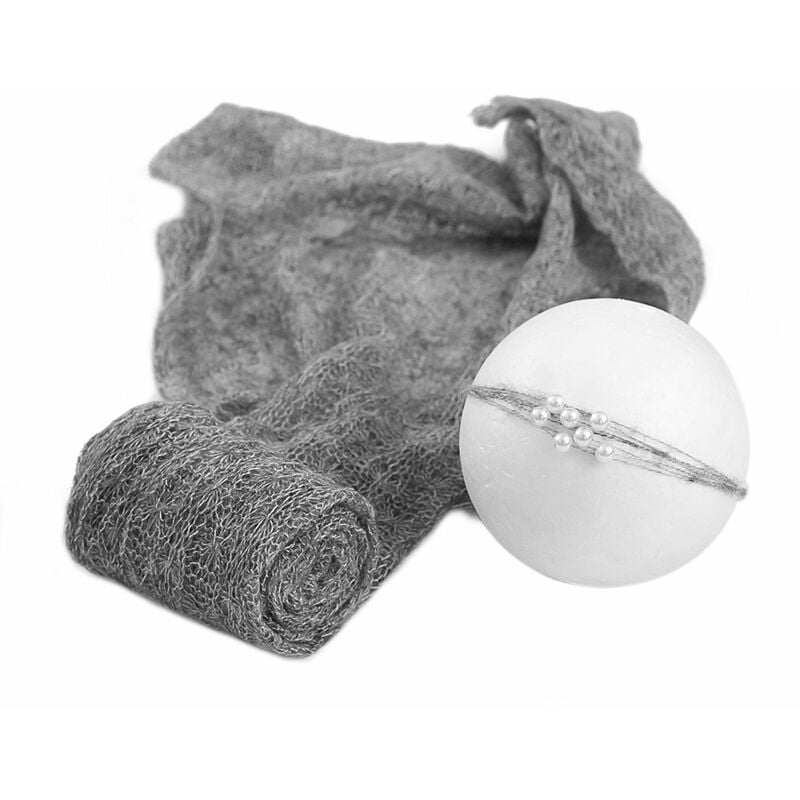 

40 * 150 cm / 15,7 * 59 pulgadas Comoda envoltura de fotografia para recien nacidos Manta de envoltura de decoracion suave con diadema para