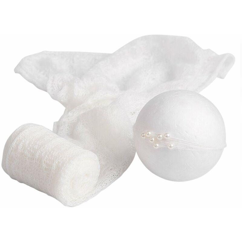 

40 * 150 cm / 15,7 * 59 pulgadas Comoda envoltura de fotografia para recien nacidos Manta de envoltura de decoracion suave con diadema para