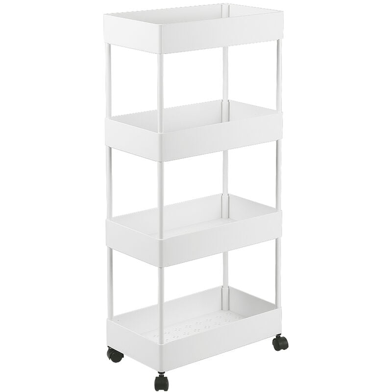 Multi-fonction amovible chariot/chariot de stockage/rack 40×22×90cm blanc