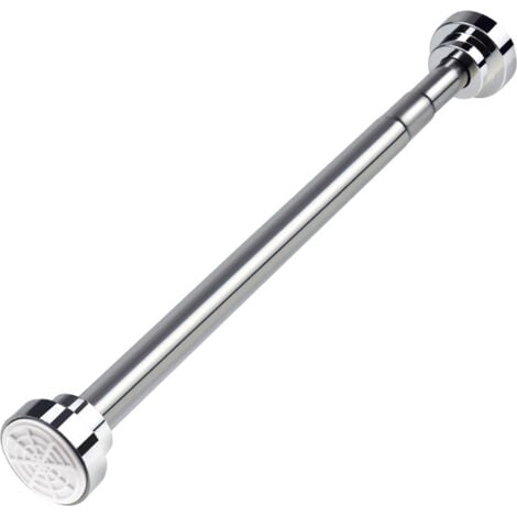 40-55cm Extendable Shower Curtain Rod, Stainless Steel Telescopic Curtain Rod Set No Drilling for Bathroom, Closet, Wardrobe, Door, Kitchen