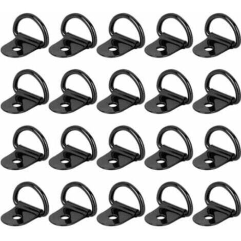 40 Anneaux D'arrimage en D, Attaches à Languette de Traction, Anneaux d'arrimage Pour remorques, voitures, camions, kayaks, outils électriques, attaches de charge 36x25mm Noir