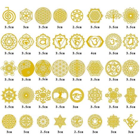 40 autocollants Chakra Arbre de Vie Fleuris en Orgonite de Cuivre Énergie Sacrée