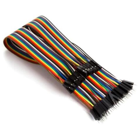 40 CABLES DE PUENTE MACHO-HEMBRA, 30 cm (CABLE PLANO)
