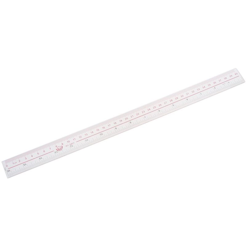 Image of Tlily - 40 cm 16 Zoll Länge durchsichtiges Kunststoff-Messlineal mit gerader Kante