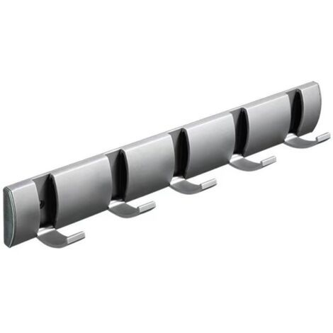 40 cm 5 Flip – Wandgarderobe mit 5 ausziehbaren Haken, Metall, Nickel