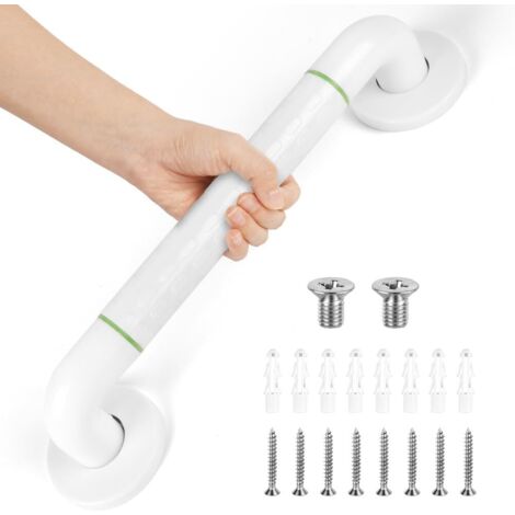 40 cm Barra de Agarre para Baño Antideslizante, Manija de la Ducha de Acero Inoxidable, Asidero de Seguridad para Baño con Círculos Luminosos, Fijo Asa de Seguridad para Anciano, Discapacitada
