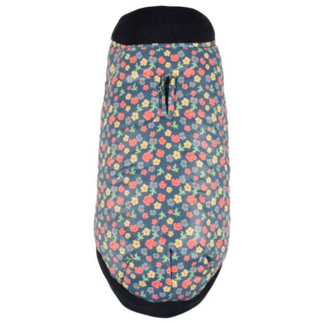 40 cm: Giubbotto bomber modello Floralie blu floreale impermeabile per cani