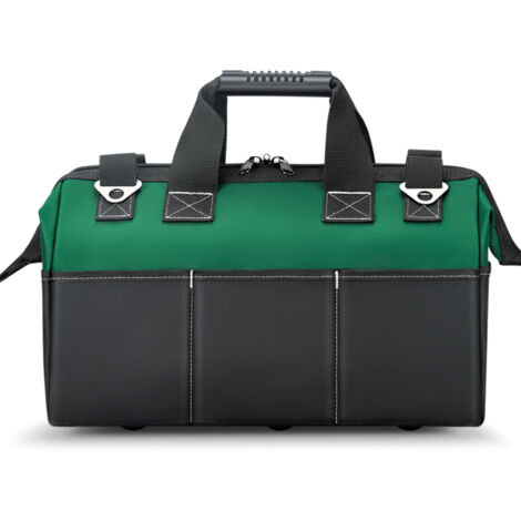 40 cm große, robuste und wasserdichte Werkzeugtasche aus Oxford 600D-Gewebe, große Öffnung für Elektriker, 14 Fächer, Baustellen-Organizer