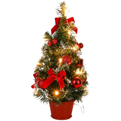 40 cm großer künstlicher Tischweihnachtsbaum mit LED-Beleuchtung, Miniatur-Partydekoration für den Innenbereich