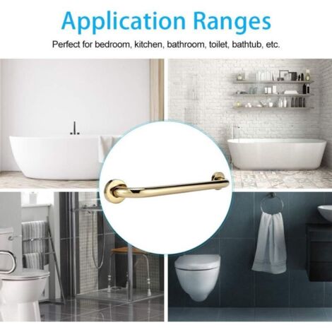 40 cm lange Haltegriffe für Dusche und Badewanne, vergoldeter Edelstahl, Badezimmeraccessoires