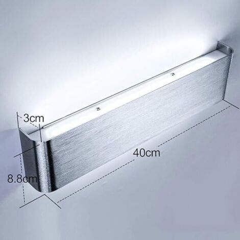 40 cm LED-Wandleuchte für den Innenbereich, 18 W, 6000 K, Aluminium, für Schlafzimmer, Flur, Wohnzimmer, Treppenhaus