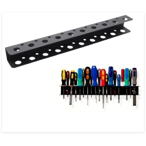 40 cm Support Mural Tournevi, Tournevis Étagère Murale, 19 Trous Étagère Murale Porte-Outils, avec Vis et Tubes D'expansion, pour Maison, Atelier, Réparation