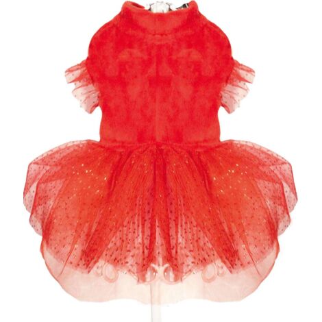 40 cm: Vestito per Natale modello Xmas Sparkling rosso per cani