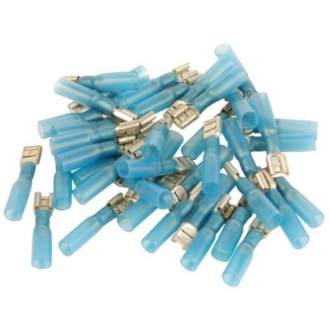 40 connettori elettrici femmina termorestringenti blu