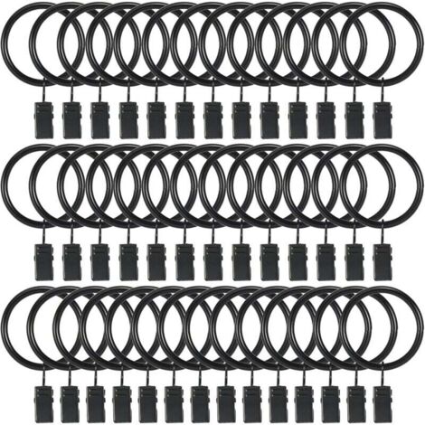 40 Crochets de Rideaux, Anneaux Antirouille avec Clips, Décoratifs Vintage pour Rideaux