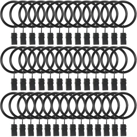 40 Crochets de Rideaux, Anneaux Antirouille avec Clips, Décoratifs Vintage pour Rideaux
