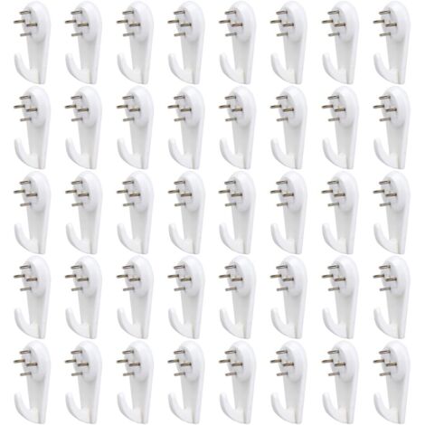 40 crochets muraux, crochets pour cadres photo, kit de suspension de tableaux, crochets de fixation murale sans rainure, clous pour accrocher tableaux, photos, miroirs-AquaForge