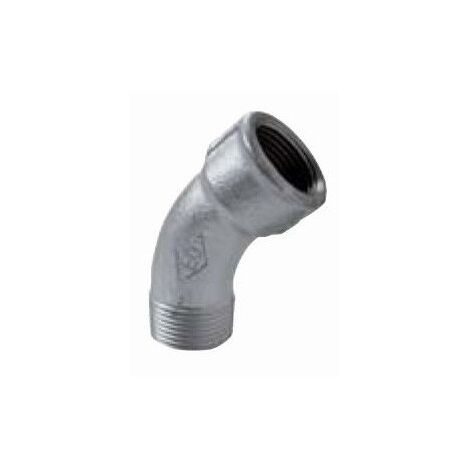 40 - Curva a gomito 45° MF 1/2" in ghisa zincata 04005003 - -  EURACCORDI - -