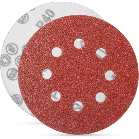 40 Disque de Ponçage Disques Abrasifs Grain Taille de 125mm Idéal pour Poncer/Polir/Dérouiller HSDPS5M100, Lot de 100