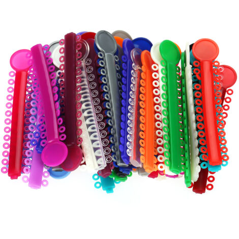40 élastiques orthodontiques colorés pour appareil dentaire, assortiment multicolore